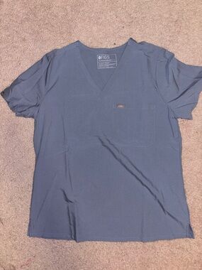 Figs Vapor Blue V-Neck Scrub Top